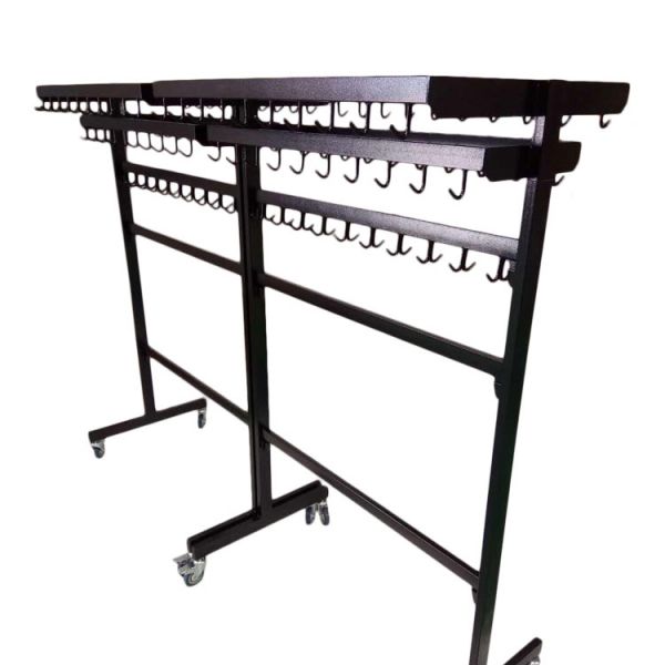 Vrijstaand Rek 173x60x31 Cm Garderoberek Met Haken Voor Kledingrekken Pro Line Koop Je Bij AABECO Kledingrekken Schoenenrek 2 Etages