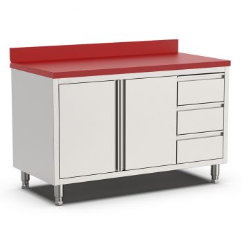 Elfinox Snijtafel met 3 lades en 2 draaideuren | 100 CM