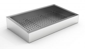 7013.2790 Crushed Ice Bak 3/1 Gn Schuin Rvs Aisi 304 Afvoer Aan De Bedieningszijde