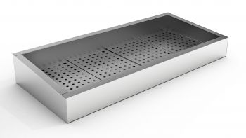 7013.2795 Crushed Ice Bak 4/1 Gn Schuin Rvs Aisi 304 Afvoer Aan De Bedieningszijde