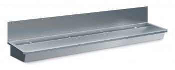 7013.4615 Rvs Wasbak 4 Kranen 2400Mm Nclusief Afvoerplug En Spatscherm