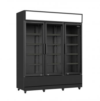 7455.2115 Koelkast 3 Glasdeuren Zwart Fcu 1200 Bl