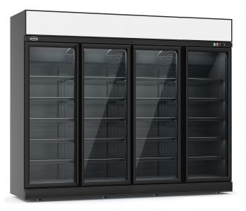 7455.2445 Vrieskast 4 Glasdeuren Zwart Ins 2060F Bl