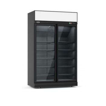 7455.2405 Koelkast 2 Glasdeuren Zwart Ins 1000R Bl