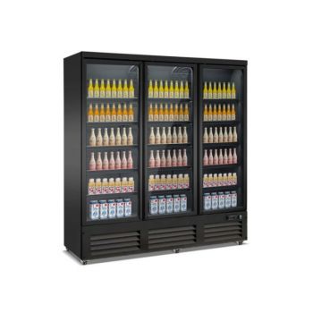 7526.0130 Vrieskast 3 Glasdeuren Zwart Ceb 1600F Bl