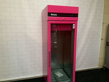 Showroommodel Inomak Koelkast 2/1 GN enkeldeurs glas CAS172/GL Roze