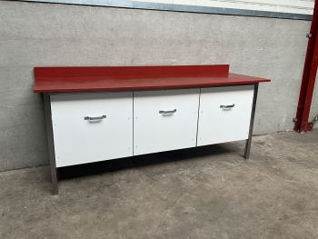 Polyethylene PE Werkkast Snijtafel 3 schuifbakken 220 cm Horeca Slagerij