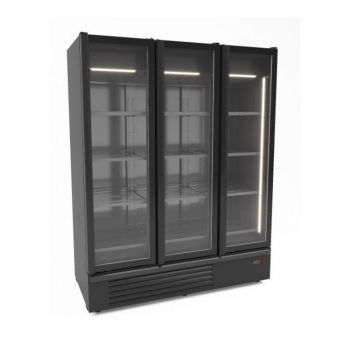 7072.1120 Koelkast 3 Glasdeuren Zwart 1555L