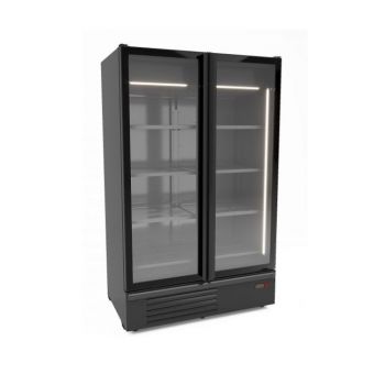 7072.1110 Koelkast 2 Glasdeuren Zwart 1200L