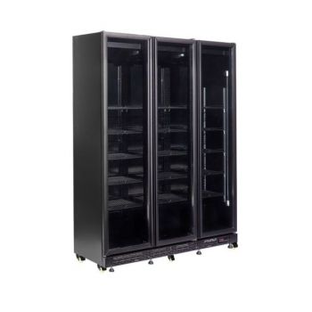 7455.1920 Koelkast 3 Glasdeuren Zwart Nap 1200