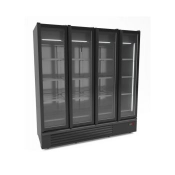 7072.1130 Koelkast 4 Glasdeuren Zwart 1850L