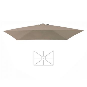 Parasoldoek ecru 4 X 5 m zonder volant