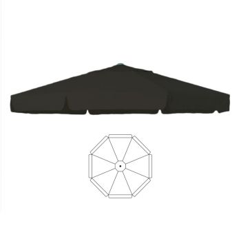 Parasoldoek zwart Ø5 m rond | Henry Horeca