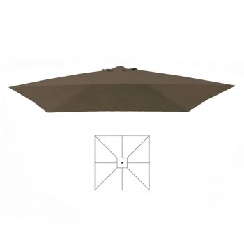 Parasoldoek taupe 4 X 4 m zonder volant