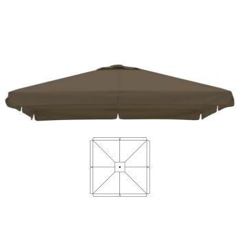 Parasoldoek taupe 3 x 3 meter voor Karin parasol en Jumbo parasol