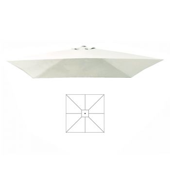 Parasoldoek wit 4 X 4 m zonder volant