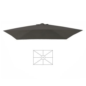 Parasoldoek grijs 4 x 5 meter zonder volant voor Karin parasol en Jumbo parasol