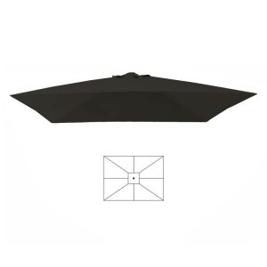 Parasoldoek zwart 3 x 4 meter zonder volant voor Karin parasol en Jumbo parasol