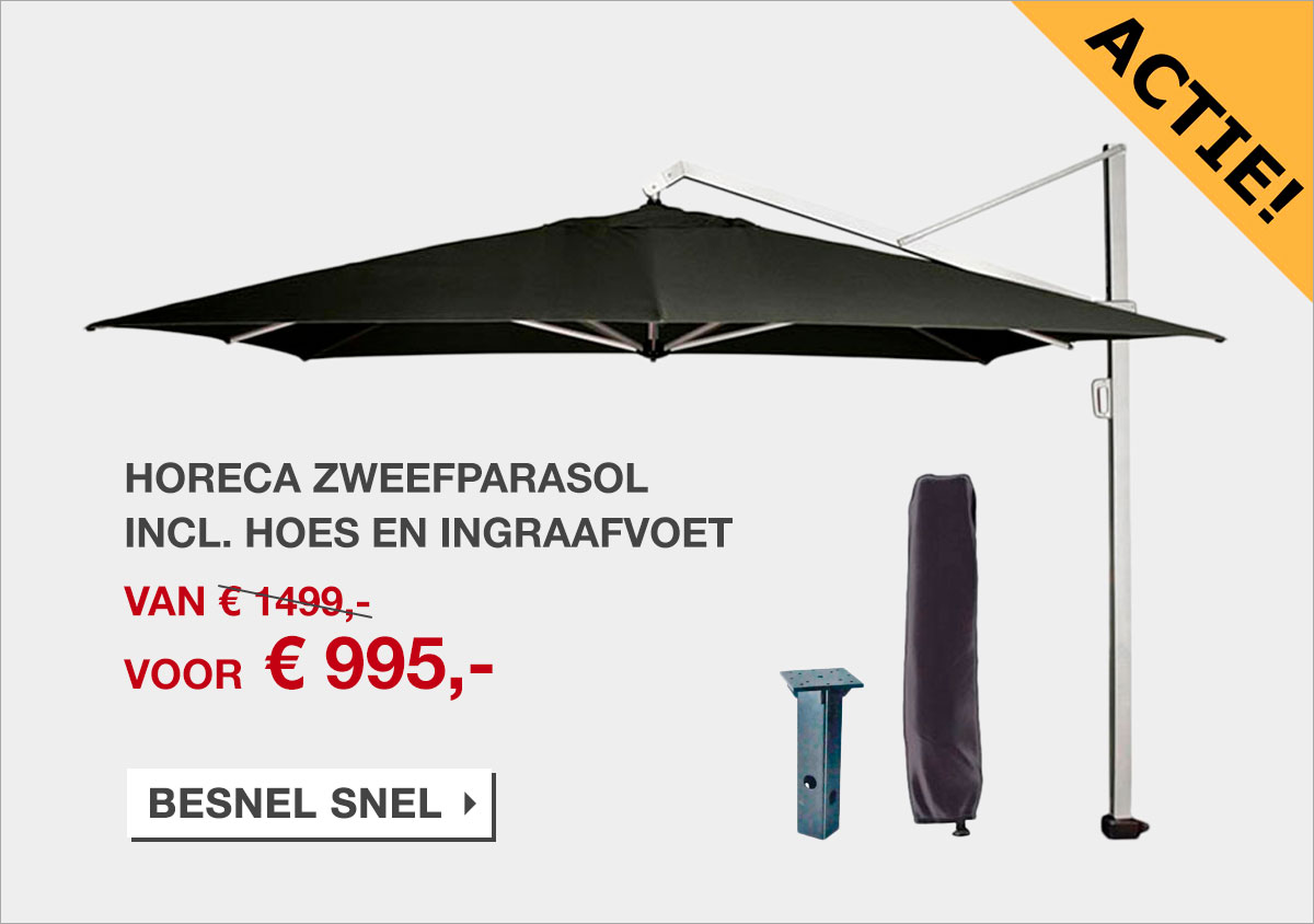 Horeca zweefparasol actie