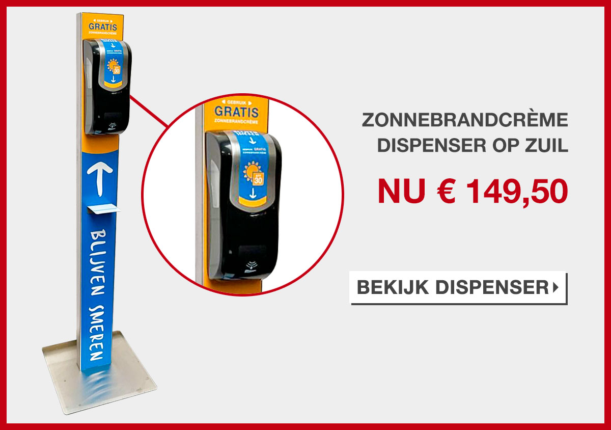 Bekijk de zonnebrandcreme dispenser